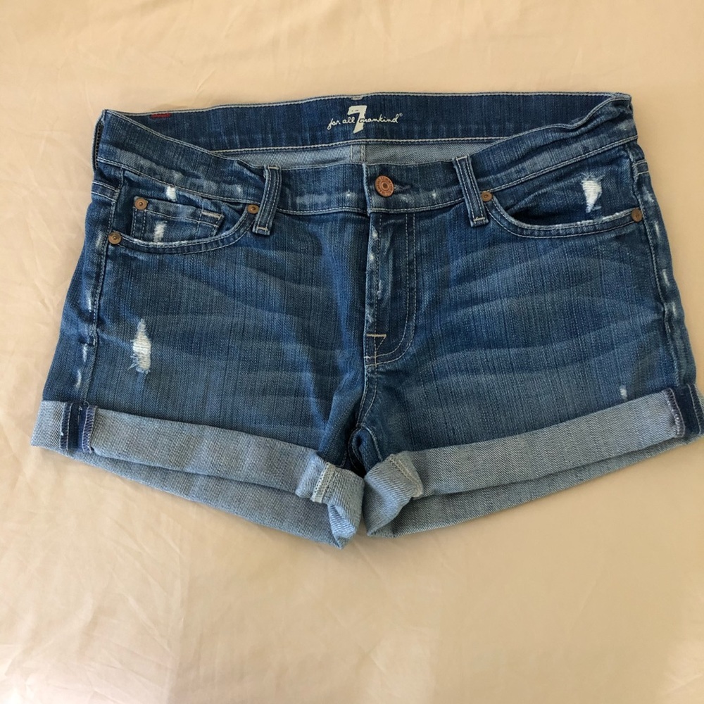 7 For All Mankind Rollcuff Jean shorts w/ stretch